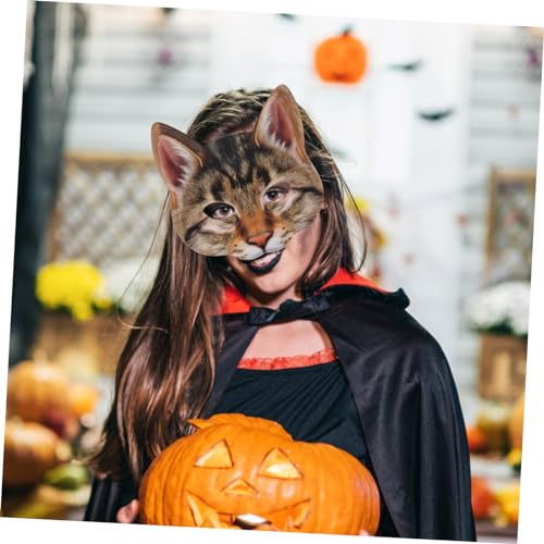 BESPORTBLE Unisex Cosplay Katzenmaske Halbgesicht aus EVA und Stoff Lustiges Design für Halloween Karneval Maskenbälle Fasching Geeignet für Maskerade Kostümparty Musikfestival Tanzshow von BESPORTBLE