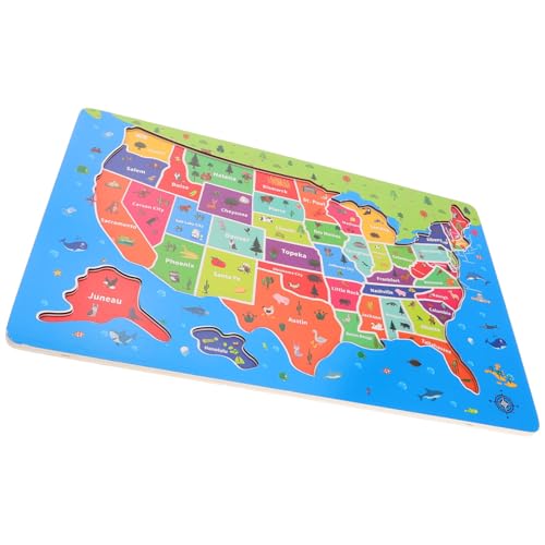 BESPORTBLE Usa Holzpuzzle für Interaktives Lernspiel für Geografie Puzzle mit Us Karten für Mädchen und Jungen Ab Jahren Bildungsspielzeug für und Problemlösungsfähigkeiten von BESPORTBLE