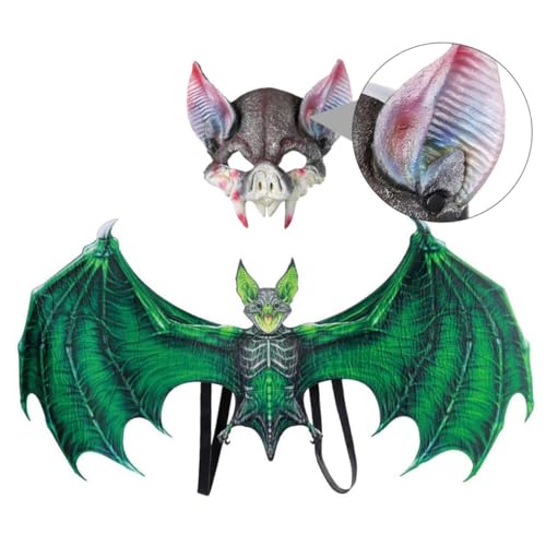 BESPORTBLE Vampir Bat Kostüm Mit Maske Und Flügeln Für Halloween Party Für Erwachsene Cosplay Karneval Und Maskeraden von BESPORTBLE