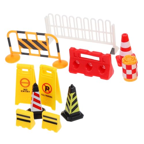 BESPORTBLE Verkehrsschilder für Pädagogisches mit Miniatur Verkehrsleitkegeln und Straßenbarrieren Teiliges Lernspielzeug für Kreative und Sichere Spielumgebungen von BESPORTBLE