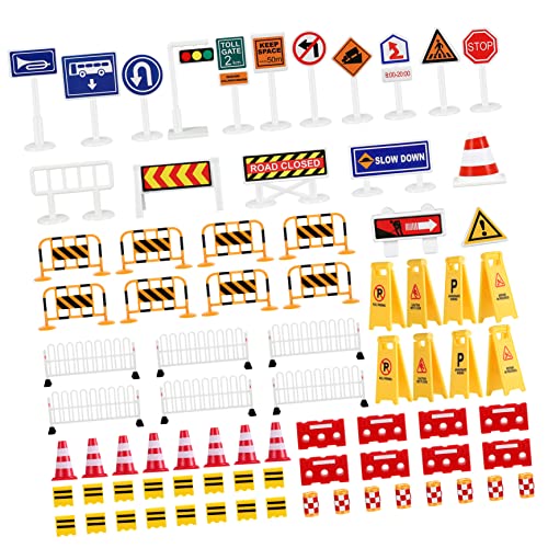 BESPORTBLE Verkehrszeichen Set für Straßenschilder und Verkehrsbarrieren Lernspielzeug Kreativität und Verkehrssicherheit für Kleinkinder von BESPORTBLE