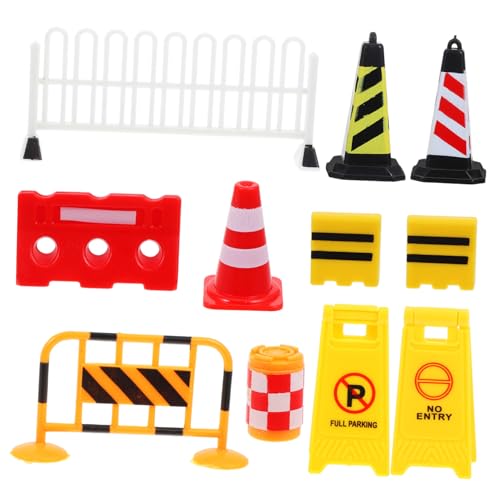 BESPORTBLE Verkehrszeichen Spielset Teiliges Straßenverkehrsschilder und Absperrungen Lernspielzeug für Kreative Rollenspiele und Frühe Verkehrserziehung von BESPORTBLE