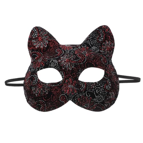 BESPORTBLE Vintage Katzenmaske für Cosplay und Partys Realistische Halbgesichtsmaske mit Elastischem Band für Halloween und Karneval Handgemalte Maskerade Dekoration von BESPORTBLE