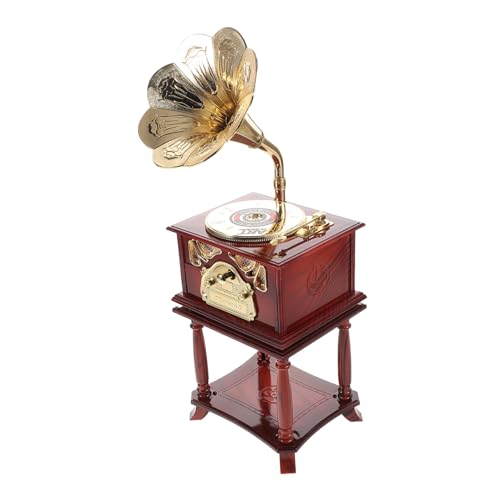 BESPORTBLE Vintage Mini Gramophon Musikbox mit Filigranen Schnitzereien Retro Tischdekoration für Musikliebhaber zu Besonderen Anlässen BESPORTBLE Vintage Mini Gramophon Musikbox mit Filigranen Schnitzereien Retro Tischdekoration für Musikliebhaber zu Besonderen Anlässen von BESPORTBLE
