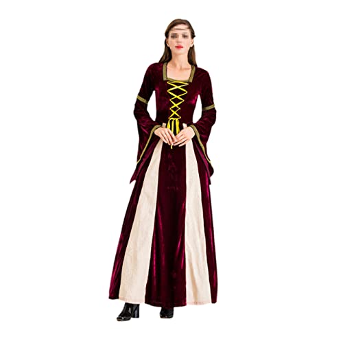 BESPORTBLE Vintage Mittelalterliche Königin Kleid Für Damen Langes Tanzkleid Im Renaissance Stil Rollenspiel Kostüm Für Festliche Anlässe Weinrot BESPORTBLE Vintage Mittelalterliche Königin Kleid Für Damen Langes Tanzkleid Im Renaissance Stil Rollenspiel Kostüm Für Festliche Anlässe Weinrot von BESPORTBLE