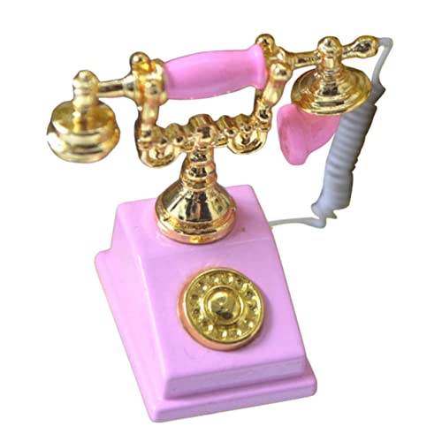 BESPORTBLE Vintage Telefonmodell Retro Lernspielzeug Imitation Festnetztelefon Dekoration Pinkes Mini Telefon Für Kreative Spielstunden Wohnaccessoire von BESPORTBLE