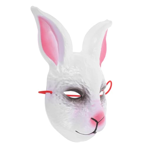 BESPORTBLE Vollgesichts Kaninchenmaske für Halloween Cosplay Gruselige Tiermaske mit Langen Ohren Bequemes Material für Junge Leute Maskerade Kostümzubehör von BESPORTBLE