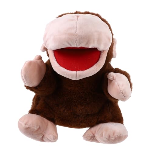 BESPORTBLE Weiche Affen Handpuppe aus Plüsch mit Beweglichem Mund Interaktives für Fantasievolles Geschichtenerzählen Kuscheliges Tier Handspielzeug für Rollenspiele von BESPORTBLE