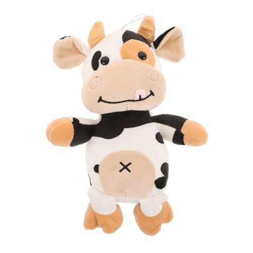 BESPORTBLE Weiches Kuscheltier Kuh Plüsch Handgefertigt Flauschiges Stofftier Kawaii Umarmkissen Niedliches Bauernhoftier für Dekoration von BESPORTBLE