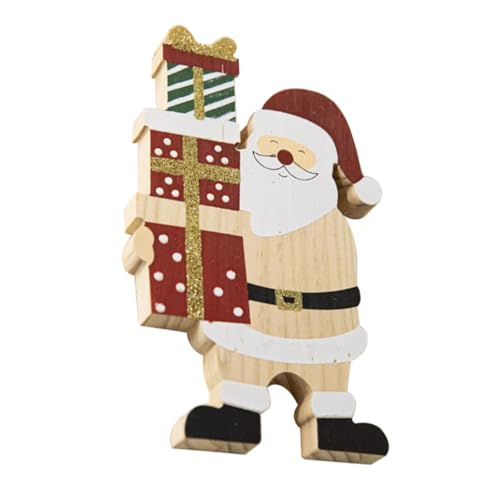 BESPORTBLE Weihnachtliche Holzfigur Weihnachtsmann Tischdekoration Desktop Centerpiece für Party Wohnzimmer Büro Hotel Festliche Xmas Deko Weihnachten Holzschild von BESPORTBLE