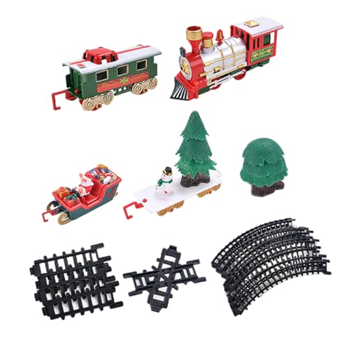 BESPORTBLE Weihnachtlicher Elektrischer Kinderzug mit Schiene Bunter Zug mit Musik Pädagogisches Handkoordination und Spielspaß für Kleinkinder von BESPORTBLE