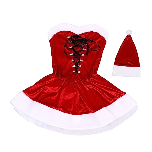 BESPORTBLE Weihnachts Damenkleid Bühnenkostüm mit Hut Party Outfit Fit Xl Festlich Elegant von BESPORTBLE