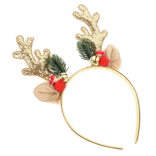 BESPORTBLE Weihnachts Rentier Geweih Haarreif mit Glocken Festliches Cosplay Stirnband für Erwachsene für Weihnachtsfeiern Karneval und Maskeraden von BESPORTBLE