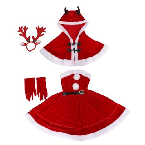 BESPORTBLE Weihnachtskostüm Damen Elch Partykleid Rot mit Weißer Borte Wärmend Festliches Cosplay für Weihnachtsfeier Erwachsene BESPORTBLE Weihnachtskostüm Damen Elch Partykleid Rot mit Weißer Borte Wärmend Festliches Cosplay für Weihnachtsfeier Erwachsene von BESPORTBLE