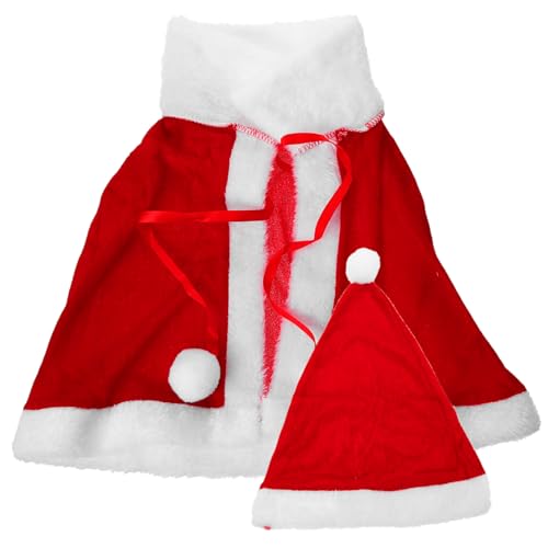 BESPORTBLE Weihnachtskostüm Santa Cape Weichem Roter Kurzer Umhang für Festliche Auftritte Hautfreundlich für Mottofeiern und Rollenspiele von BESPORTBLE