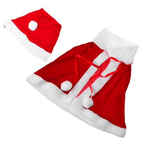 BESPORTBLE Weihnachtskostüm Santa Claus Cape Plüschmantel mit Mütze für Fasching Party und Weihnachten Festliche Verkleidung von BESPORTBLE