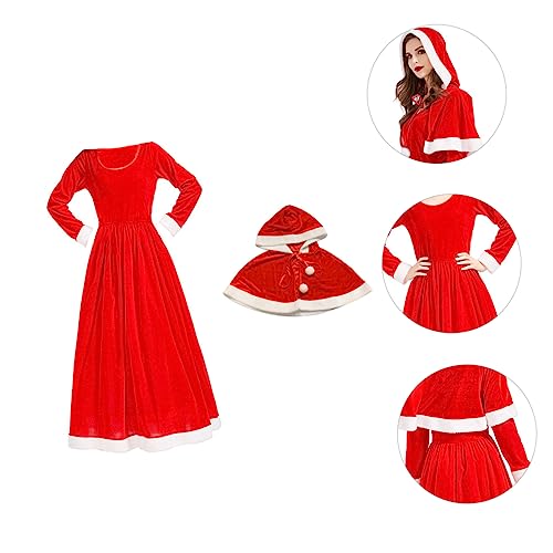 BESPORTBLE Weihnachtsmannkostüm Damen Langkleid Rot mit Festlichem Schal Santa Claus Outfit Party Festival Santa Costume BESPORTBLE Weihnachtsmannkostüm Damen Langkleid Rot mit Festlichem Schal Santa Claus Outfit Party Festival Santa Costume von BESPORTBLE
