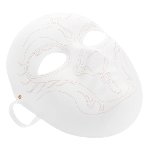 BESPORTBLE Weiße Papiermaske zum Bemalen DIY Pappmaché Maske Halloween Kostüm Party Vielseitig Robust und Vorgestanzt für Kreatives Basteln und Maskerade von BESPORTBLE