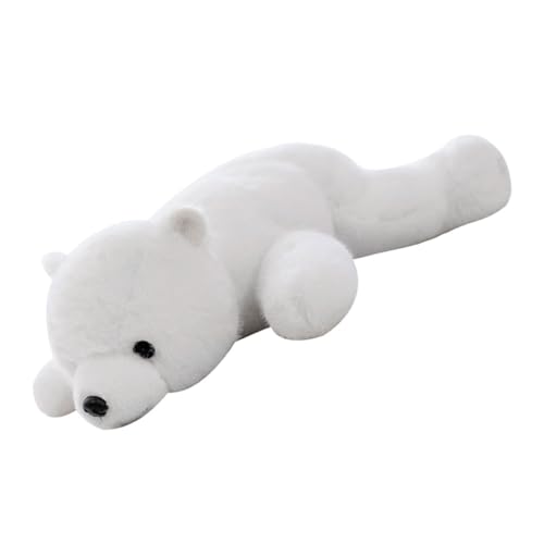 BESPORTBLE Weißer Plüschbär Kuschelkissen Liegend Weiches Stofftier mit Süßem Design für Hochzeit Gastgeschenke Sofa und Wohnzimmerschmuck von BESPORTBLE