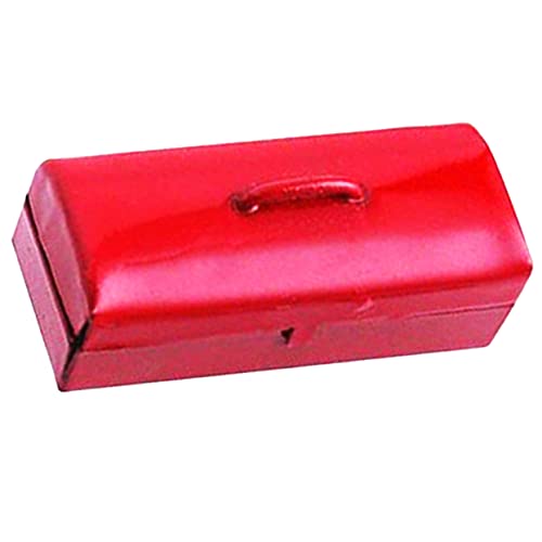 BESPORTBLE Werkzeugkasten Dekorativer Mini House Toolbox Roter Werkzeugkoffer Für Puppenhaus Deko Partyfoto Requisiten Und Zubehör von BESPORTBLE