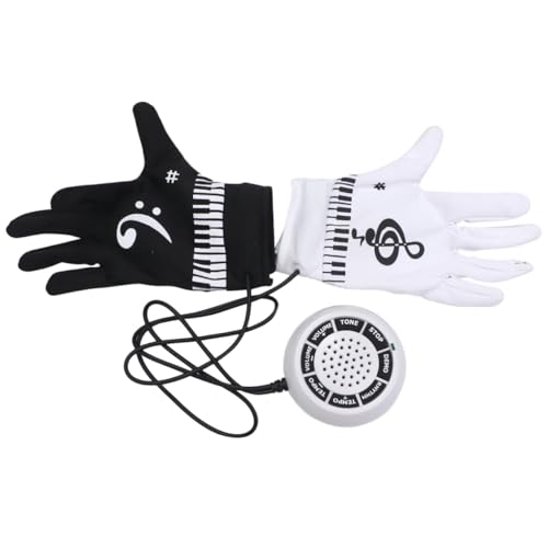 BESPORTBLE Wiederaufladbare Fingerlose Musikhandschuhe mit Lautsprecher Instrumentenklängen Rhythmen und Demos Tragbare Elektronische Klavierhandschuhe für Konzert Kreatives und Entspannung von BESPORTBLE