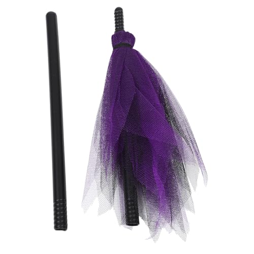 BESPORTBLE Witch Broom Halloween Kostüm Hexenbesen Kunststoff mit Mesh Design Leichtes Hexen Kostüm Requisit für Cosplay Party Halloween Dekoration Zufällige Farbe von BESPORTBLE