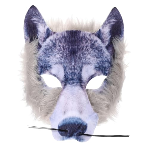 BESPORTBLE Wolf Maske Für Halloween Und Cosplay Halbgesichtsmaske Im Tier Design Für Karneval Partys Und Kreative Unisex Party Cosplay Maske von BESPORTBLE