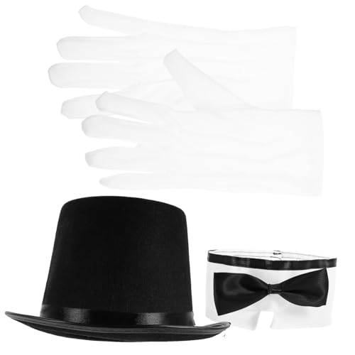 BESPORTBLE Zauberer Kostüm Für Cosplay Party Zauberer Zylinderhut Für Dreispitz Kinderkostüm Mädchen Nummer Schrägstrich Handschuh von BESPORTBLE