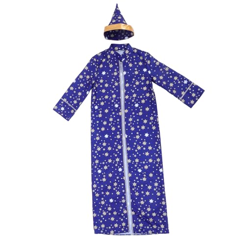 BESPORTBLE Zaubererroben Und -umhang Zaubererhut Für Zauberer-tunika Zauberer Kostüm Männer Zaubererkostüm Für Zaubererkostüm Damen Zauberermantel Polyester von BESPORTBLE