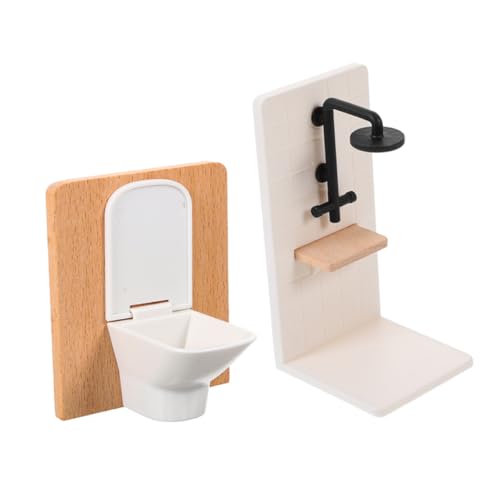 BESPORTBLE Zubehör Und Platz Für Maßstabsgetreue Toiletten Und Badewannenspielzeug Miniatur Puppenmöbel Simulation Mini Dekoration Feenbadezimmer Duschhaus – Modellpuppenhaus Dekorativ von BESPORTBLE