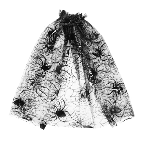 BESPORTBLE dekorativer Halloween-Umhang halloween dekoration halloween kleidung Schwarzer Umhang mit Spinnenmuster Umhang für Halloween Halloween-Umhang-Stütze Halloween Cape Polyester Black von BESPORTBLE