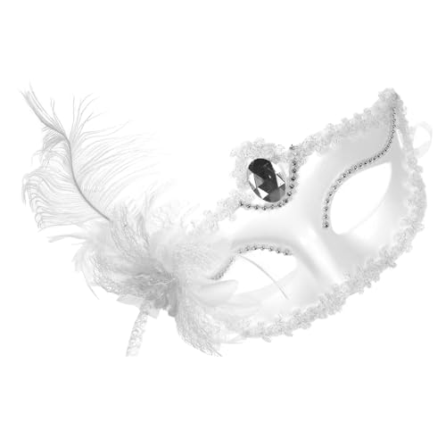 BESPORTBLE halbe Gesichtsmaske aus Spitze Auge LED Dame Hälfte Kostüm halloween masken halloweenmaske white mask eyemask halbe Gesichtsmaske für Frauen Kopfbedeckung anziehen Plastik Weiß von BESPORTBLE