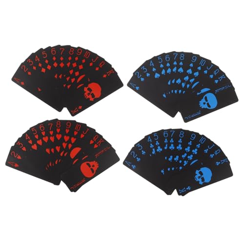 BESPORTBLE wasserdichte Pokerkarten aus Schwarzem Mattem PVC Kunststoff Langlebiges Stylisches Kartendeck mit Rot Blauem Design für Party Familienfeiern und Gesellschaftsspiele BESPORTBLE wasserdichte Pokerkarten aus Schwarzem Mattem PVC Kunststoff Langlebiges Stylisches Kartendeck mit Rot Blauem Design für Party Familienfeiern und Gesellschaftsspiele von BESPORTBLE