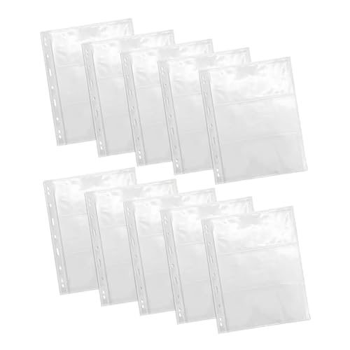 10 Pack 30 Pockets Currency Pages Protector, Transparent Cash Collecting Album Refill Page Binder Sheets, 3 Grids Money Page 10 Pack 30 Pockets Currency Pages Protector, Transparent Cash Collecting Album Refill Page Binder Sheets, 3 Grids Money Page von BESSTUUP