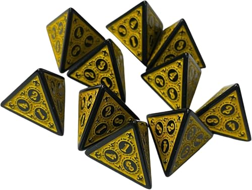10 x 4-seitige Polyedrische Würfel für Rollenspiele und Mathematikunterricht von BESSTUUP