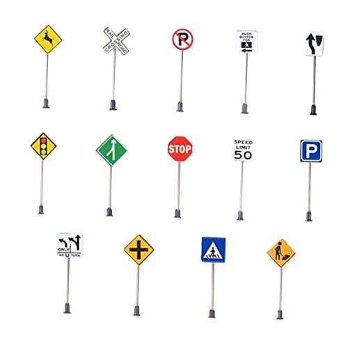 14 Stück HO Maßstab 1/87 Mini Verkehrszeichen Straßenszene Dekoration Zubehör 14 Stück HO Maßstab 1/87 Mini Verkehrszeichen Straßenszene Dekoration Zubehör von BESSTUUP