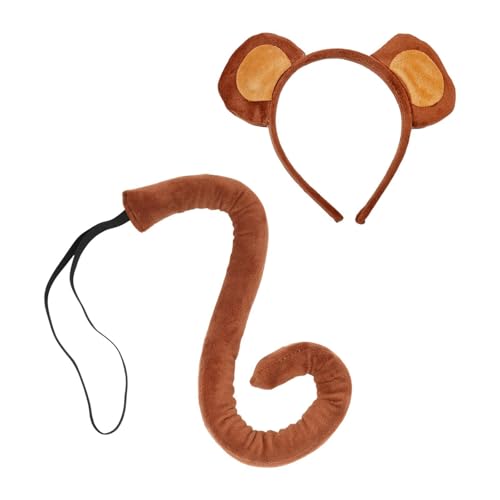 BESSTUUP Affenschwanz und Ohren Set Halloween Weihnachten Kostüm Zubehör BESSTUUP Affenschwanz und Ohren Set Halloween Weihnachten Kostüm Zubehör von BESSTUUP