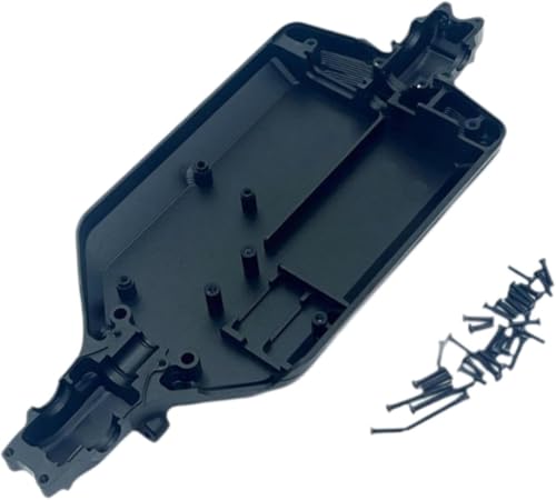BESSTUUP Aluminiumlegierung 1:16 RC Car Chassis Ersatzteile, CNC Metall Chassis Body Frame Board 16101 16102 C8805 Auto Modifikation (Schwarz) von BESSTUUP