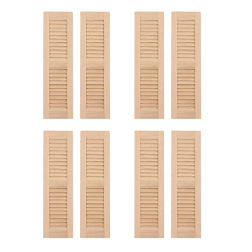 BESSTUUP Handgefertigte 1/12 Maßstab Puppenhaus Holz Fensterläden 4 Paar Miniatur Fenster Zubehör BESSTUUP Handgefertigte 1/12 Maßstab Puppenhaus Holz Fensterläden 4 Paar Miniatur Fenster Zubehör von BESSTUUP
