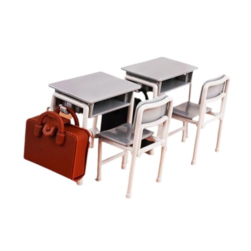 BESSTUUP Miniatur-Puppenhaus-Klassenzimmer-Möbel-Set mit Schreibtischen, Stühlen, Schultaschen für Kindergarten, Schule, Dekoration, 1 Stück BESSTUUP Miniatur-Puppenhaus-Klassenzimmer-Möbel-Set mit Schreibtischen, Stühlen, Schultaschen für Kindergarten, Schule, Dekoration, 1 Stück von BESSTUUP