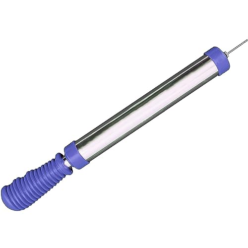 BEST SPORTING Ballpumpe aus Aluminium I hochwertige Fußballluftpumpe inkl. Nadelventil I Luftpumpe aus schlagfestem Kunststoff I Fußballpumpe in Aluminium/Blau I Handluftpumpe Fußball von BEST SPORTING