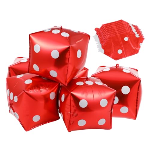 BESTOYARD 10 Stück Teiliges Würfel Folienballon Rote Aluminiumfolie Robust und Reißfest Würfel Party Deko für Spielnacht Geburtstagsfeier Motto Veranstaltungen BESTOYARD 10 Stück Teiliges Würfel Folienballon Rote Aluminiumfolie Robust und Reißfest Würfel Party Deko für Spielnacht Geburtstagsfeier Motto Veranstaltungen von BESTOYARD