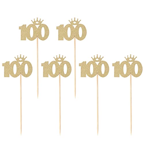 BESTOYARD 100 Gold Cake Topper Baby 100 Tage Feier 100. Geburtstag oder Jubiläum Party Dekoration Party Supplies 10ST von BESTOYARD