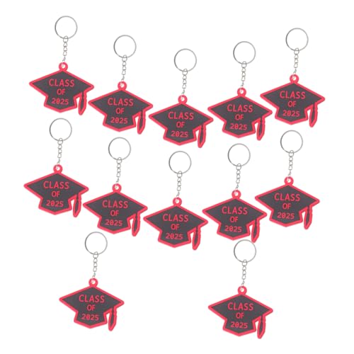 BESTOYARD 12pcs Inspirational 2025 Abschlussschlüsselkettenschlüsselung Für Absolventen Großartig Als Back to School Present Oder Abschluss Für Schüler Schwarzrot von BESTOYARD