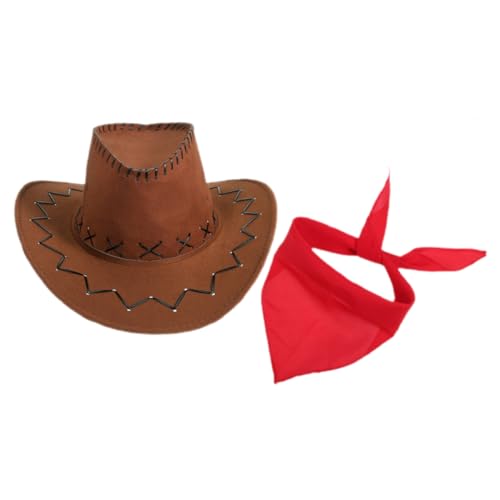 BESTOYARD 1Satz Cowboy Kostüm für Erwachsene Western Cowboyhut und Rotes Bandana für Karneval Halloween Kostümpartys Stylisches Outfit für Wild West Themenfeiern BESTOYARD 1Satz Cowboy Kostüm für Erwachsene Western Cowboyhut und Rotes Bandana für Karneval Halloween Kostümpartys Stylisches Outfit für Wild West Themenfeiern von BESTOYARD