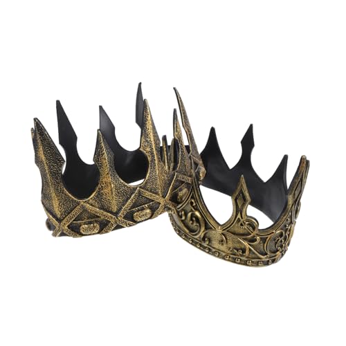 BESTOYARD 2 Stück Royal King Crown Halloween Cosplay King Crown Cosplay Antike Krone Kopfschmuck Prop von BESTOYARD