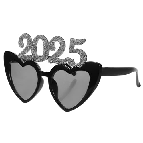 BESTOYARD 2025 Digitale Liebesbrille Spezifikationen Weihnachtsbrille UV coole Brille Geburtstagsbrille Festival dekoration Mode Brille Party-Brillen-Dekore Neujahrsparty-Brillen Stk Silver von BESTOYARD