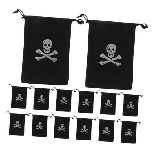 BESTOYARD Piratentaschen Für Kinder 24 Stück Halloween-süßes Oder Saures Kordelzug Mit -design Für Partygeschenke von BESTOYARD