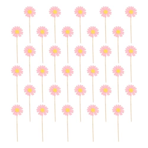 BESTOYARD 36 Cupcake-Topper Mit Gänseblümchenmotiv: Blumen-Kuchendekorationen Dessert-Topper Gänseblümchen-Kuchenspieße Für Geburtstags- Und Hochzeitsbedarf. von BESTOYARD