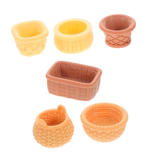 BESTOYARD 6 Stück Miniaturkörbe für Puppenhausdekoration Tiny Obstkörbe aus Harz für DIY für Kreative Projekte und Kleine Räume BESTOYARD 6 Stück Miniaturkörbe für Puppenhausdekoration Tiny Obstkörbe aus Harz für DIY für Kreative Projekte und Kleine Räume von BESTOYARD